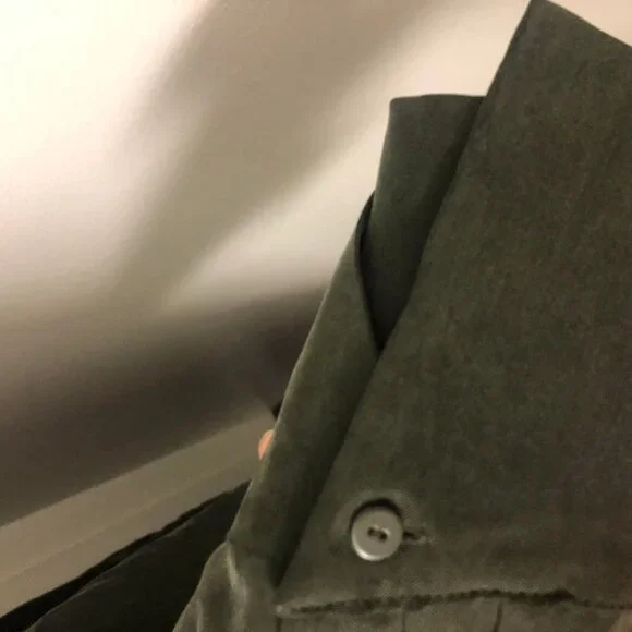 AllSaints Anya Green Shirt Dress Buttoned Sz L - Picture 3 of 9